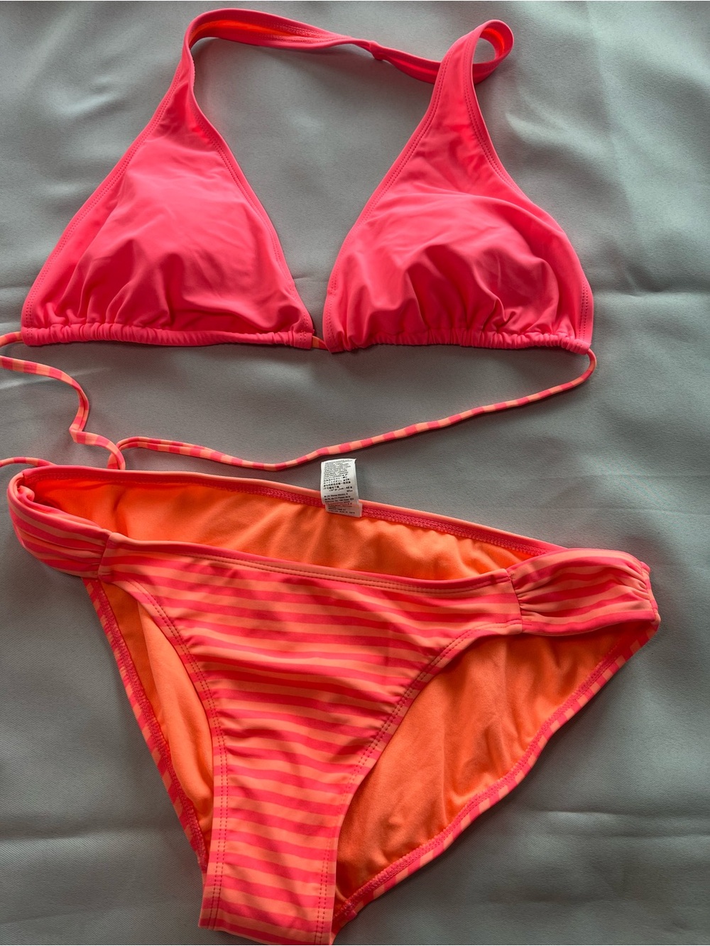 Old Navy Pink and Coral Striped Bikini Bottoms